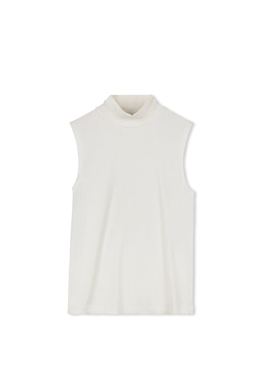 Jersey Knit Slvless Turtleneck-Point