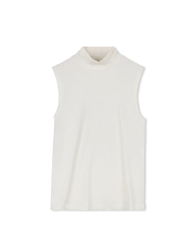 Jersey Knit Slvless Turtleneck-Point