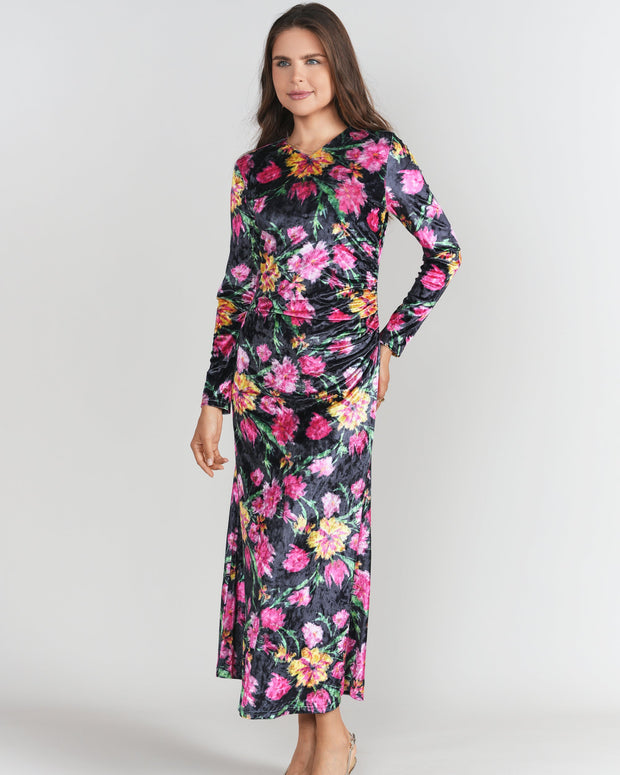 Side roost velvet dress-ALV