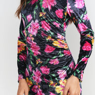 Side roost velvet dress-ALV