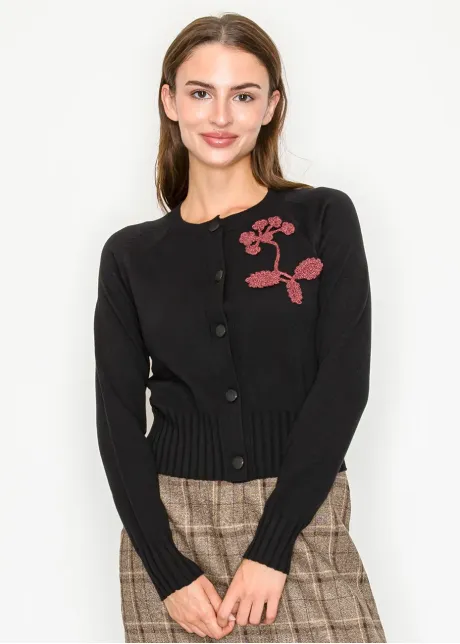 Embroidered cropped cardi-YAL