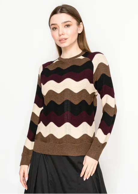 Wave Stripes Sweater -YAL