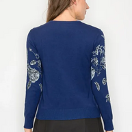 Silver Floral Sweater-YAL