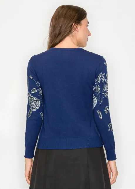 Silver Floral Sweater-YAL