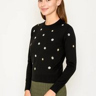 Circle Stitch Crew Sweater-YAL
