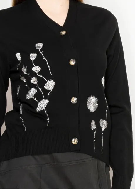 Rose Embroidered Cardi-YAL