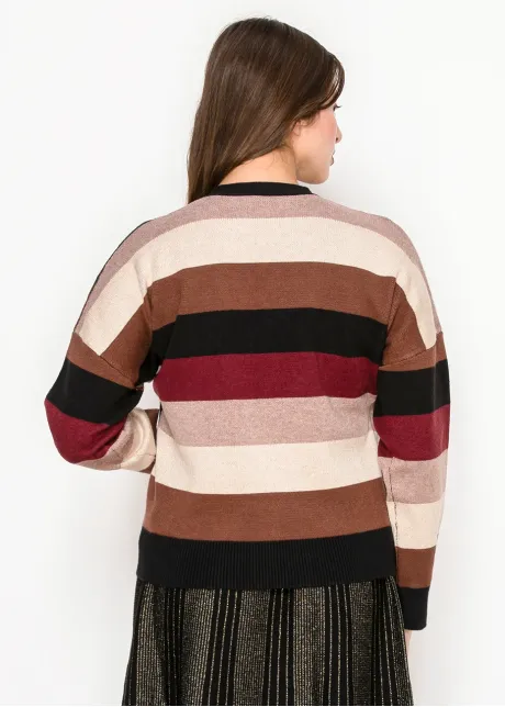 Stripe Wrap Sweater-YAL