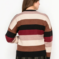 Stripe Wrap Sweater-YAL