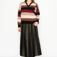 Stripe Wrap Sweater-YAL