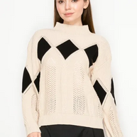 Diamond Mock Sweater-YAL