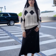 Diamond Mock Sweater-YAL