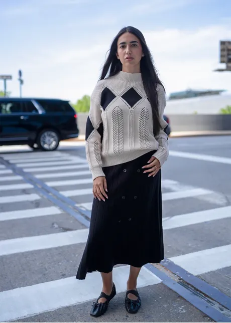 Diamond Mock Sweater-YAL