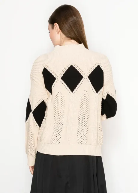 Diamond Mock Sweater-YAL