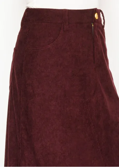 Corduroy Pocket Skirt-YAL