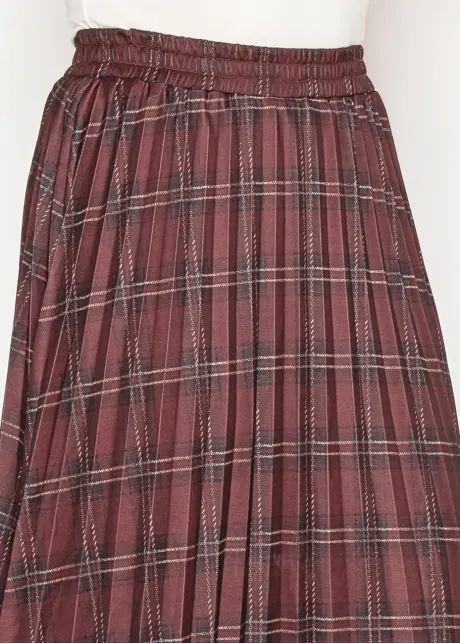 Plaid Pleated Skirt-YAL
