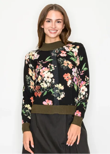 Floral Printed Mock neck-YAL