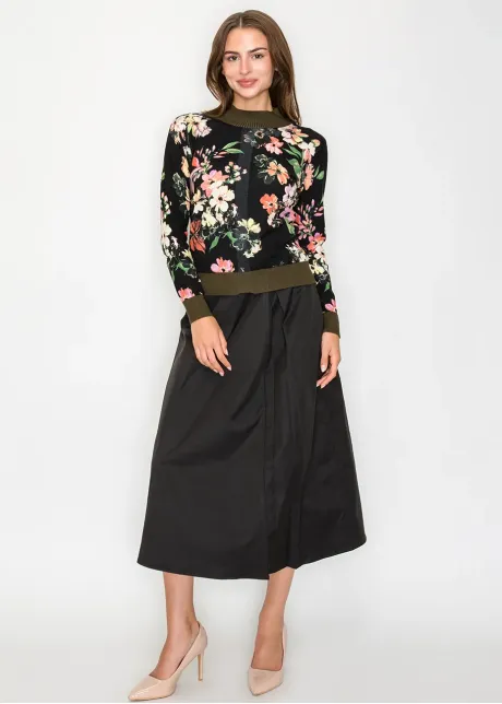 Floral Printed Mock neck-YAL