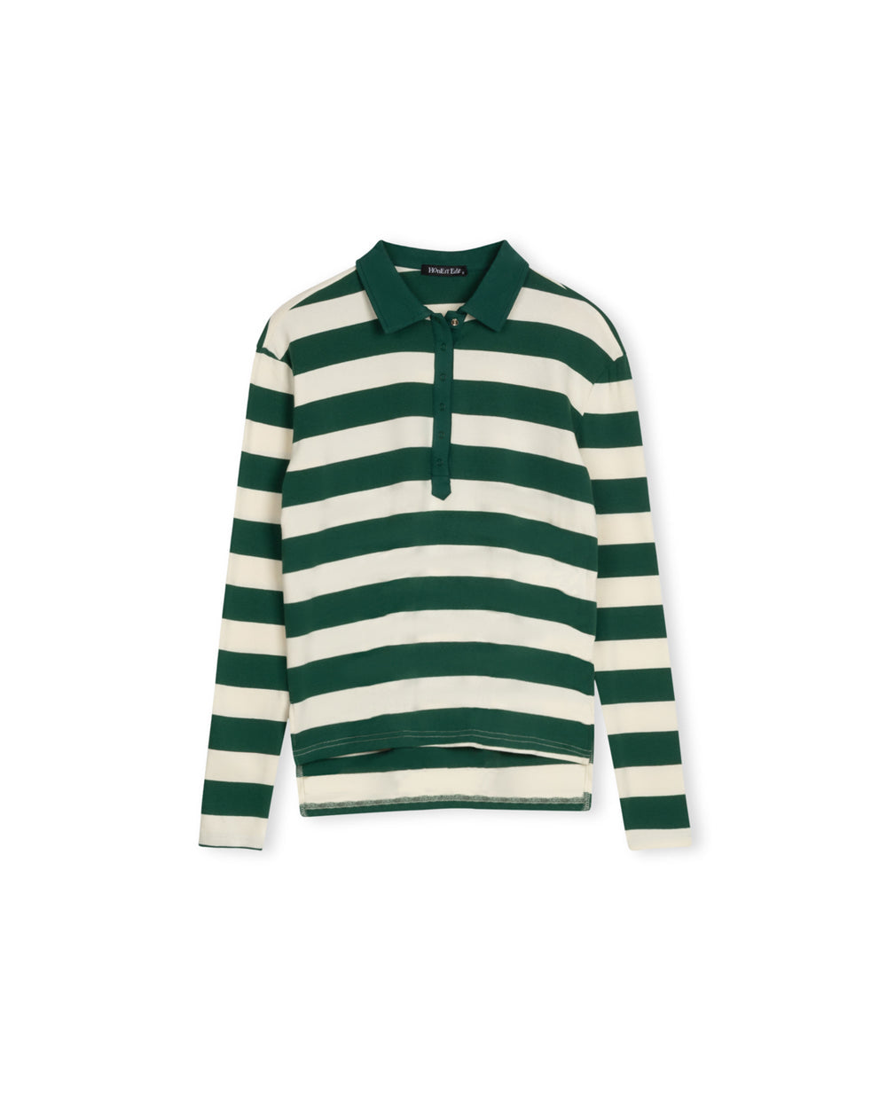 Oversized Striped Collar Polo-Junee
