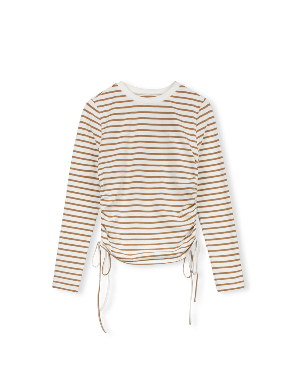 Ruched Striped Tee-Junee