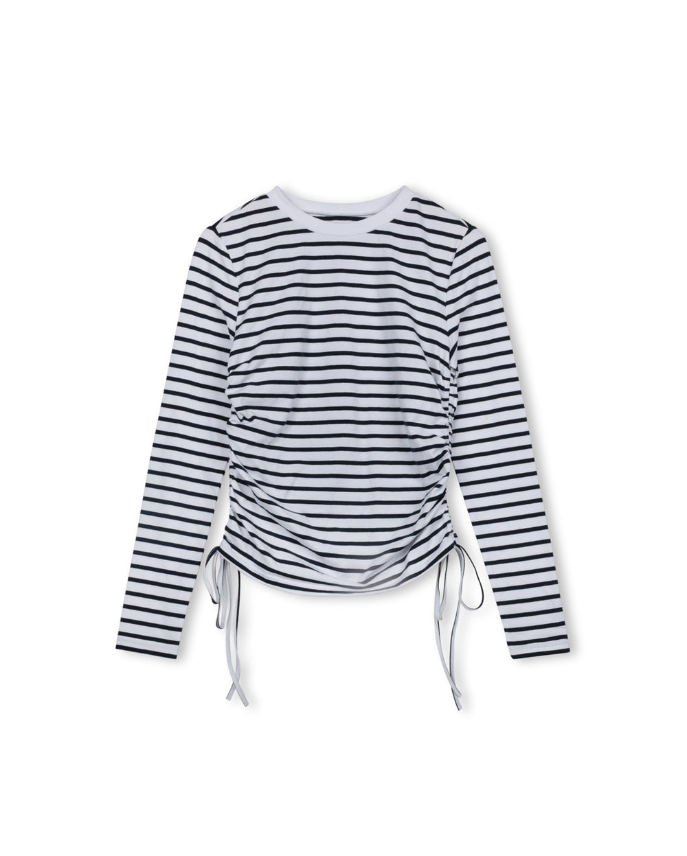 Ruched Striped Tee-Junee