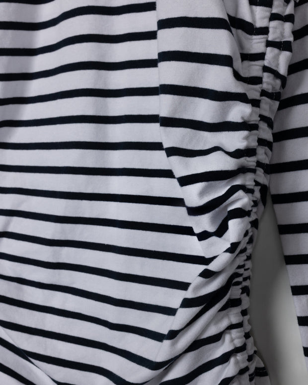 Ruched Striped Tee-Junee
