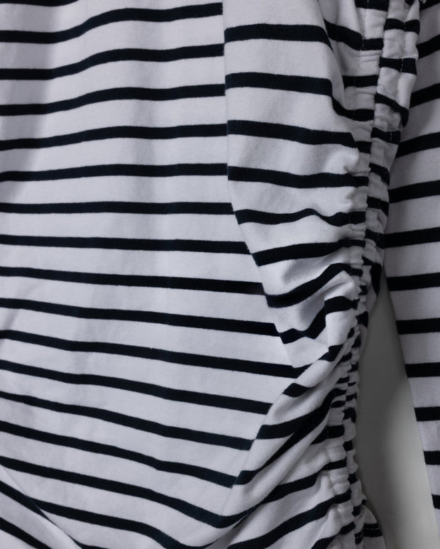 Ruched Striped Tee-Junee