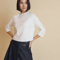 3/4 Sleeve Cropped Tee-Junee