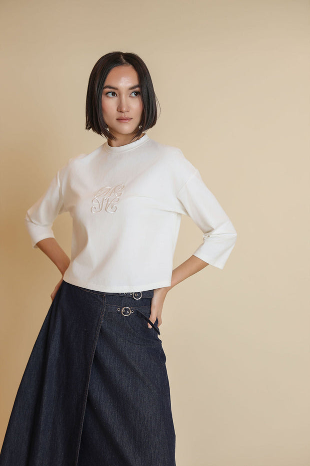3/4 Sleeve Cropped Tee-Junee