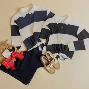 Striped Tie Polo-Junee