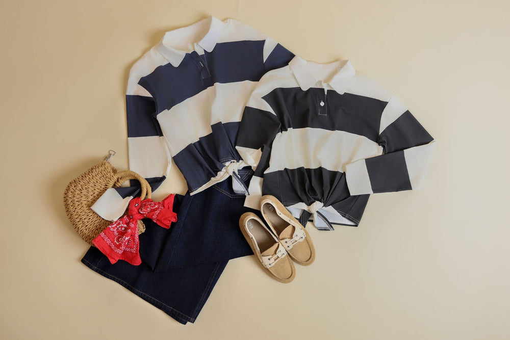 Striped Tie Polo-Junee