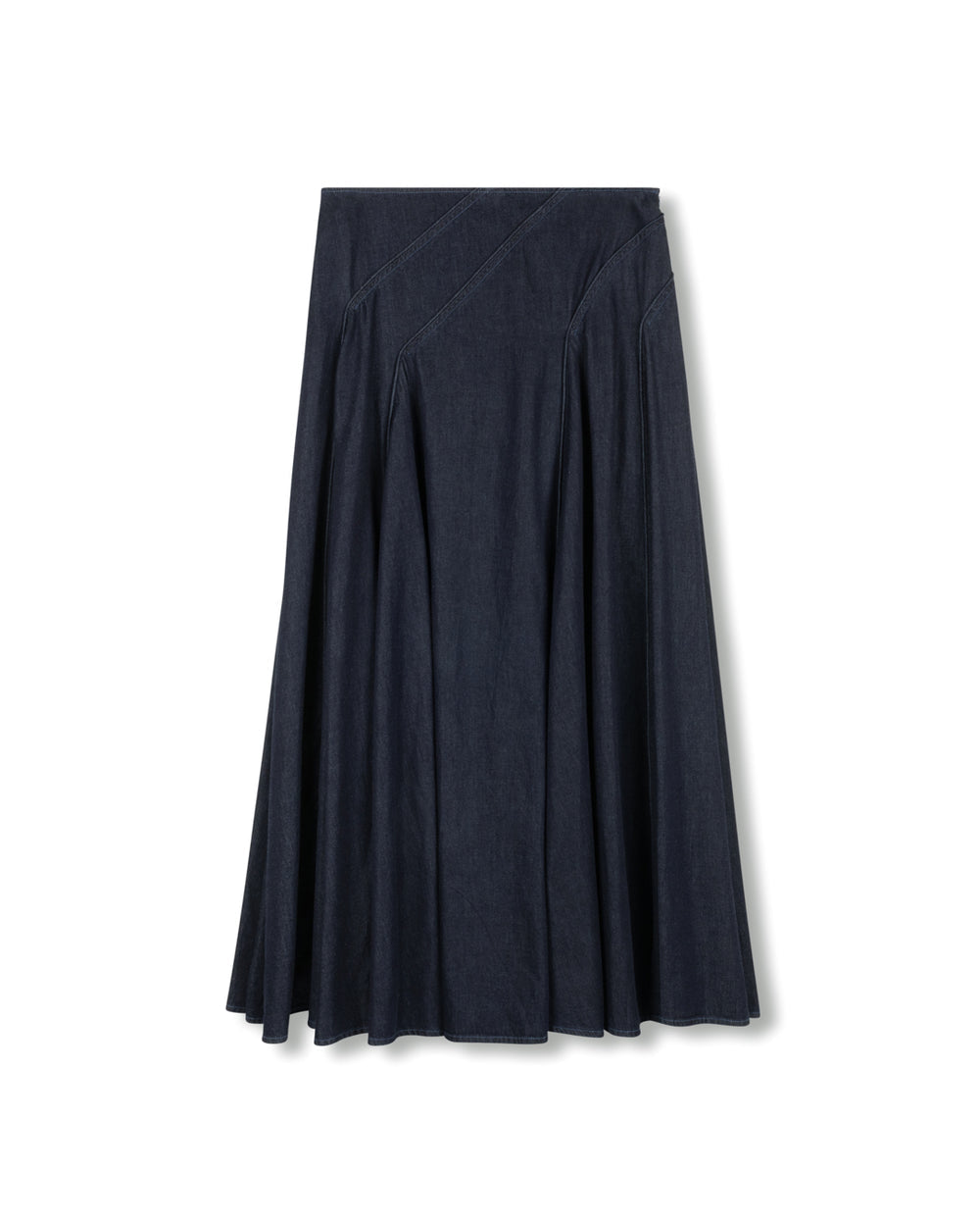 Chambray Stitched Detail skirt￼-Junee