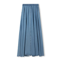 Elastic Waist Denim Skirt-Junee
