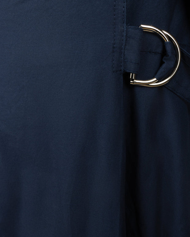 Poplin Striped Cape Sleeve Dress-Junee