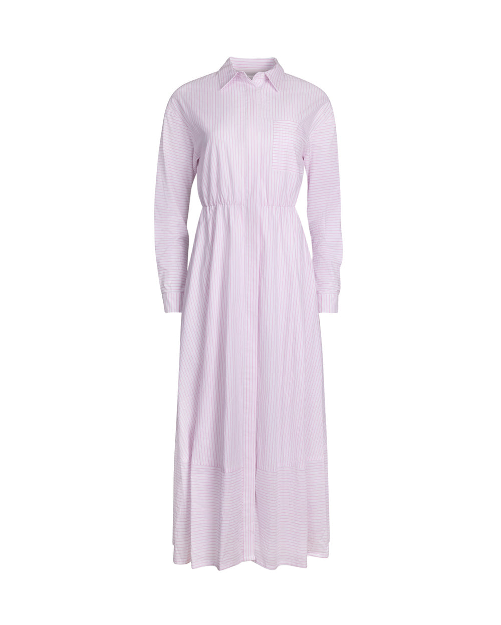 Poplin striped maxi dress