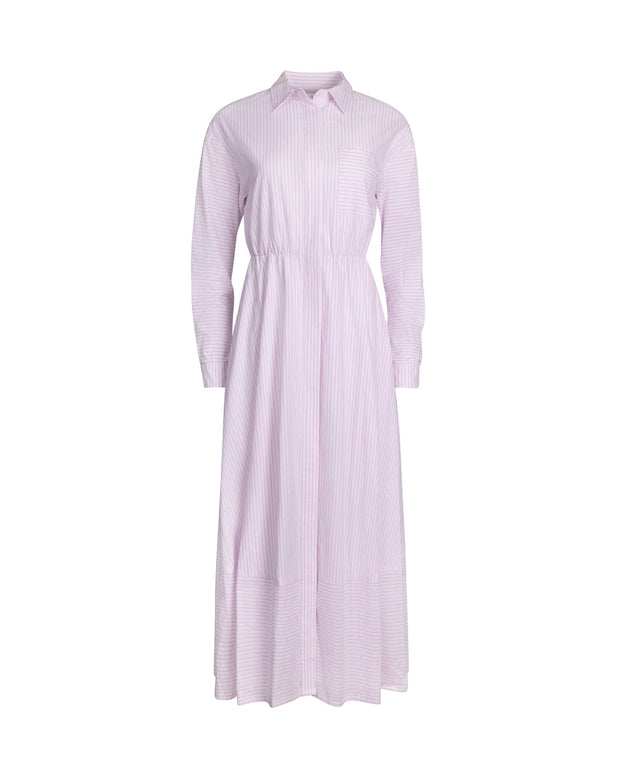 Poplin striped maxi dress