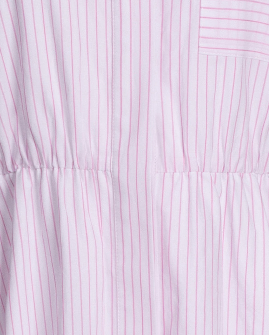 Poplin striped maxi dress