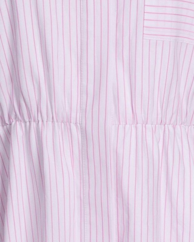 Poplin striped maxi dress