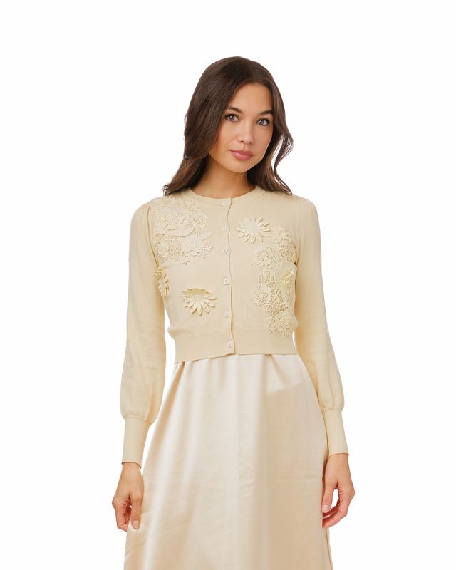 Slip dress with knit cardigan