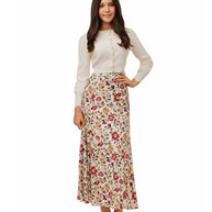 White colourful print skirt
