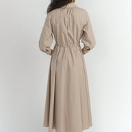 Button down rope belt maxi dress