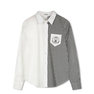 POINT HALF STRIPE BUTTON UP
