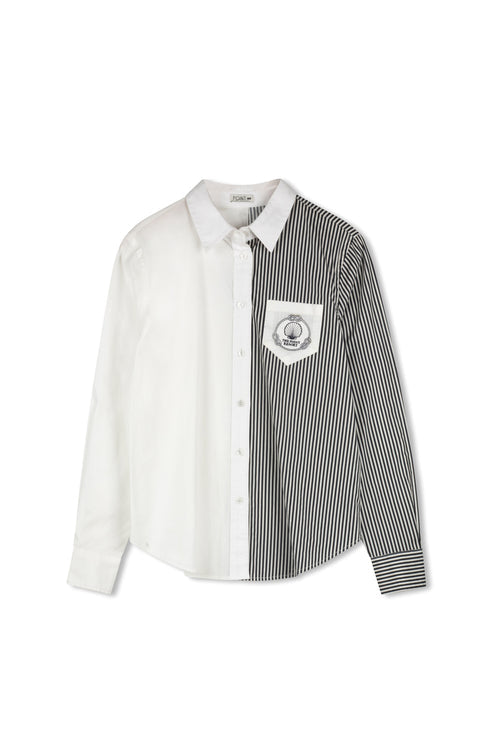 POINT HALF STRIPE BUTTON UP