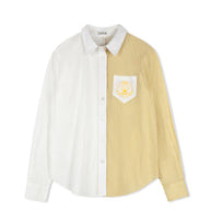 POINT HALF STRIPE BUTTON UP