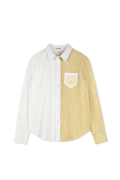 POINT HALF STRIPE BUTTON UP