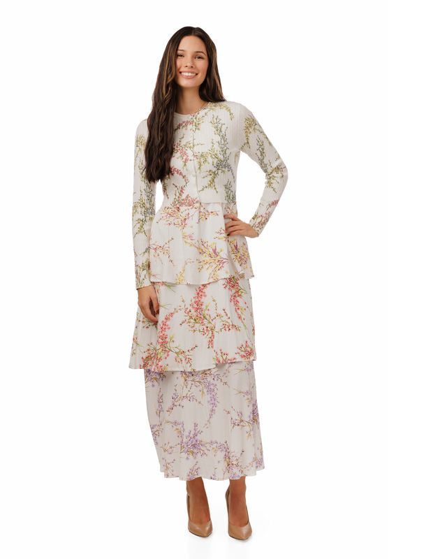 Floral layered Overlay Dress-Luella