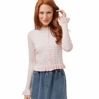 Pink Striped Knit Cardigan-Luella