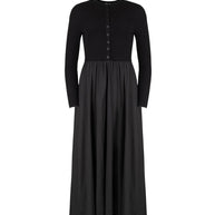 Mixed Poplin Dress-Point