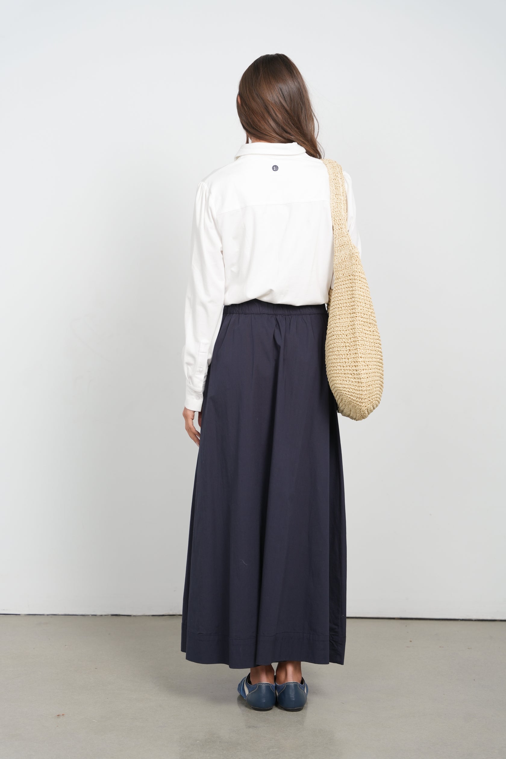 Poplin Maxi Skirt-Point