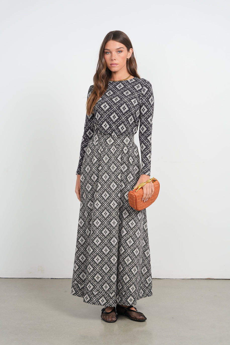 Poplin Maxi Skirt-Point