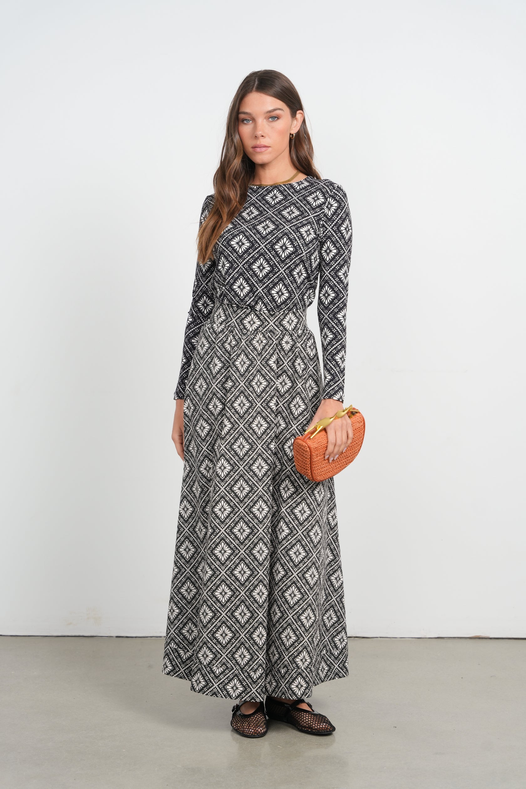 Poplin Maxi Skirt-Point